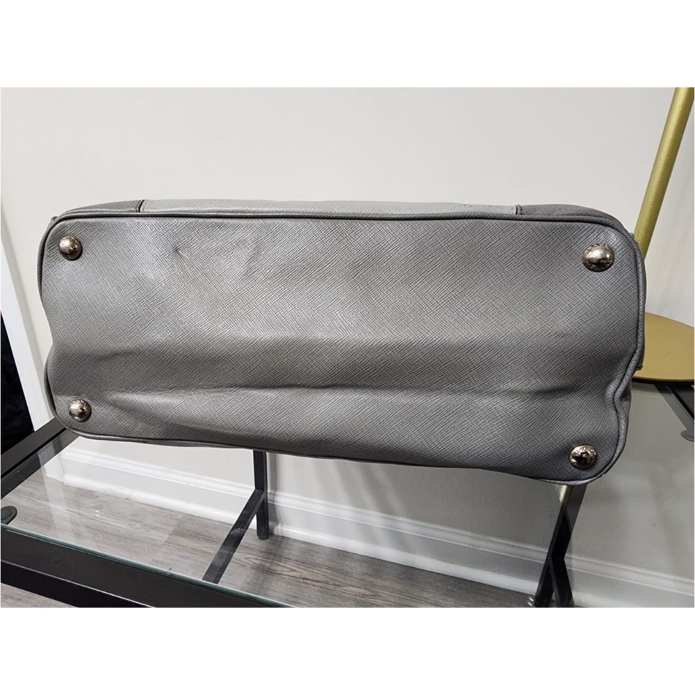 Authentic Prada Saffiano Leather Galleria Double Zip Medium Tote Bag Ash/Grey - Picture 7 of 12